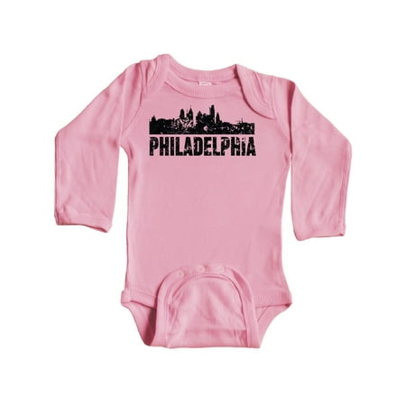 

Inktastic Philadelphia Skyline Grunge Gift Baby Boy or Baby Girl Long Sleeve Bodysuit