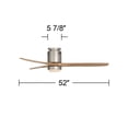 thumbnail image 7 of 52" Casa Vieja Modern Hugger Indoor Ceiling Fan with Light LED Remote Brushed Nickel Natural Solid Wood Carved Blades for Living Room, 7 of 7