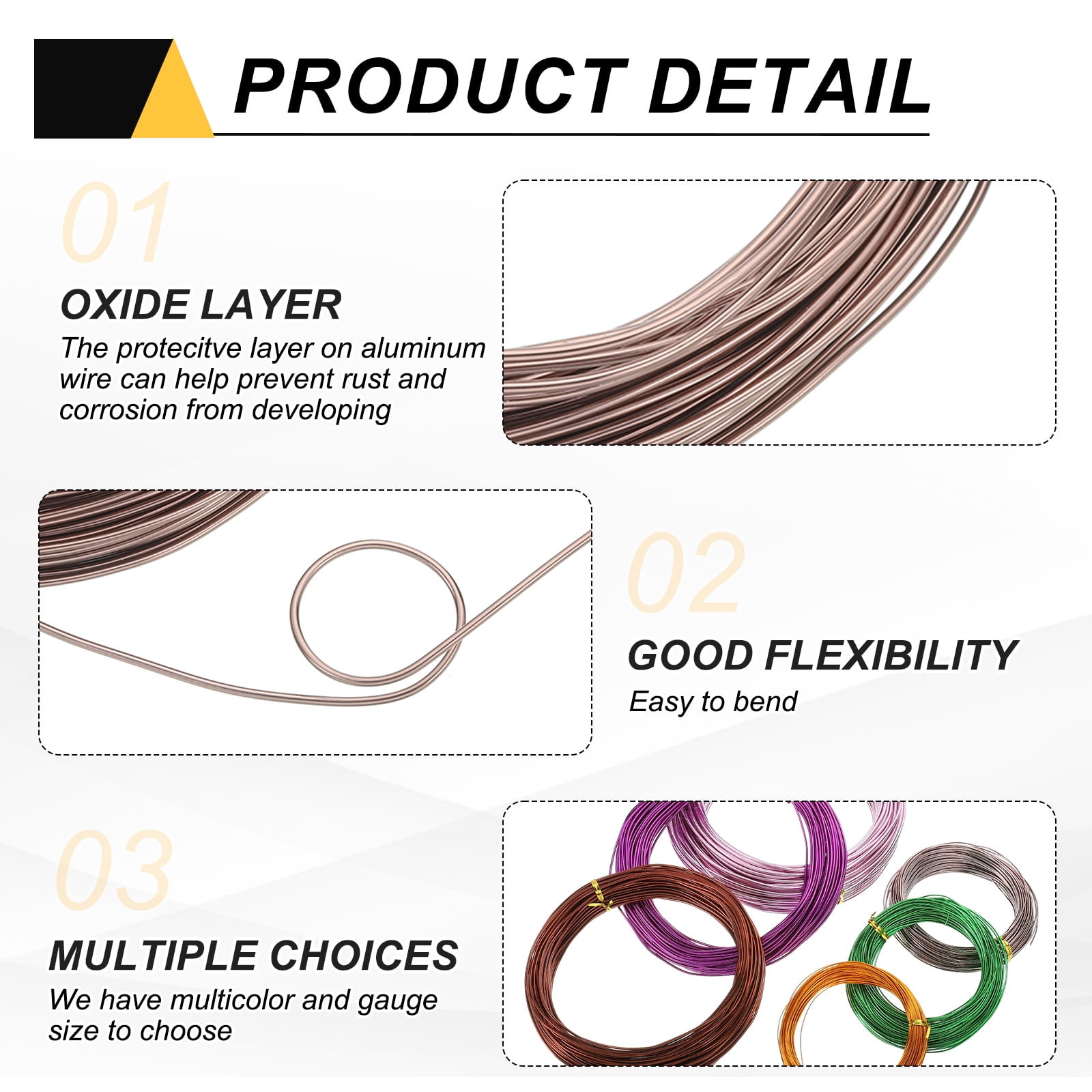 Uxcell 13 Gauge 1.8mm Aluminum Wire, 100 Feet Bendable Metal Craft Armature Wire, Brown