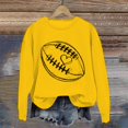 thumbnail image 2 of Holzkary Game Day Sweatshirts for Women Football Sweatshirts Funny Football Graphic Crewneck Long Sleeve Pullover Tops American Football Print Solid Color Round Neck Ladies Sweatshirt Yellow Xl, 2 of 5