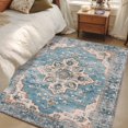 thumbnail image 5 of Blue Boho Area Rug 3x5 FT, Non Slip Entryway Bedside Carpet, Middle Century Abstract Art Western Geometric Washable Soft Floor Carpet Indoor Mat Non-Shedding Throw Rug for Dorm Kitchen Home Office, 5 of 9