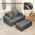 thumbnail image 6 of Furniliving Indoor Chaise Lounge Chair with Storage Ottoman, Oversized Lounge Sofa Chair with Wide Armrests & Cup Holder, Upholstered Comfy Reading Chair for Living Room, Bedroom (Grey), 6 of 9