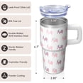 thumbnail image 3 of 20oz elephant Stainless Steel Tumbler with Handle and Straw Insulated Cup Travel Coffee Mug with Lid and Straw Reduces Condensation No Wet Surfaces Gift for Women Men, 3 of 6