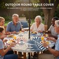 thumbnail image 3 of Round Outdoor Tablecloth with Umbrella Hole and Zipper, Red Blue Yellow Palm Leaves Tablecloth with Elastic Waterproof, Summer Botanical Tropical Leaf Patio Table Covers for 36" - 44" Pool Tables, 3 of 9