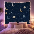 thumbnail image 2 of Celestial Moons and Planets in a Dreamy Night Sky, Whimsical Fantasy for Space Lovers, Celestial Home Decor, Housewarming Gift, Tapestry Wall Hanging for Bedroom, Living Room and Dorm, 2 of 7