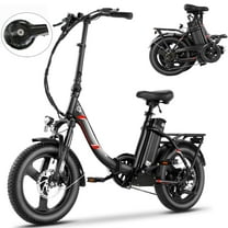Elifine 3.0" Fat Tire Electric Bike for Adults, 48V 7.8Ah 350W Foldable Ebike with LCD, 5 Ridng Modes, Lockable Suspension Electric Commuter Bicycle, 7 Speed City E-bikes for Women, UL2849