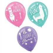 Party Llama Latex Balloons in Pink, Teal, Purple, 6ct