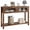 Brown, variant on Console Table with 2 Storage Drawers, Entryway Table with Glass Sliding Door, Console Sofa Table for Living Room, Entryway, Brown
