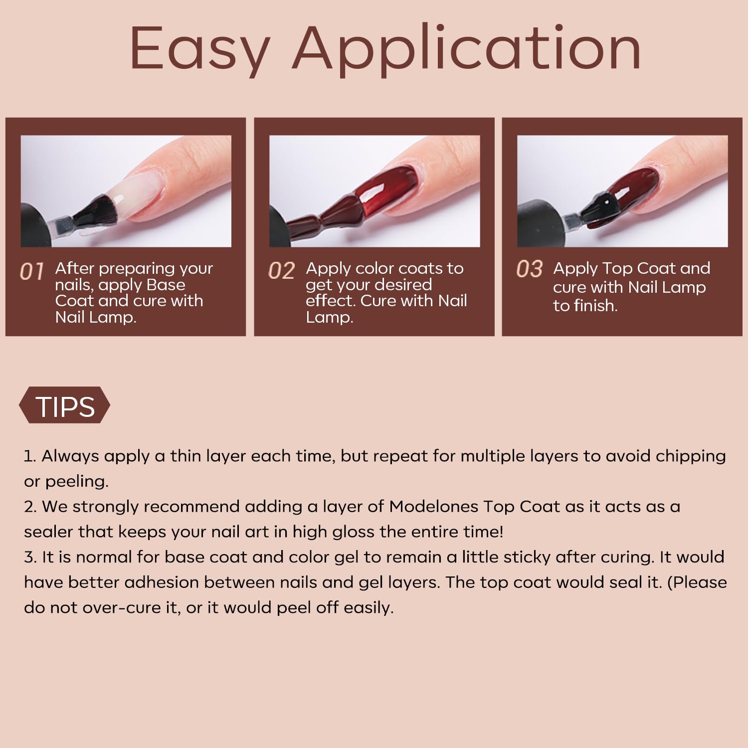 Modelones Gel Nail Polish Kit - 6 Fall Nude Brown Shades photo 2