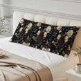 thumbnail image 4 of Vintage Black Floral Long Body Pillow Covers, Spring Seasonal PlantsBlooms Soft Throw Pillow Cases with Invisible Zipper, Decorative Pillowcase Pillows Protectors for Sofa Bed Couch 20"x60", 4 of 9