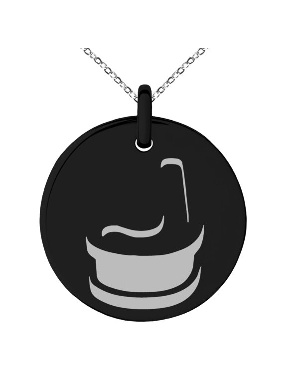 Stainless Steel Letter J Initial 3D Monogram Engraved Small Medallion Circle Charm Pendant Necklace