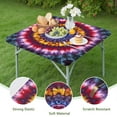 thumbnail image 4 of Colorful Tie Dye Mandala Pattern Square Fitted Tablecloth with Elastic Edge,Square Table Cover,Washable Elastic Table Cover for Home Kitchen Party Decor 36"x36", 4 of 6