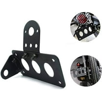 Black 3/4" Tail Light Side Mount License Plate Bracket Horizontal Vertical Holder