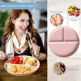 thumbnail image 2 of QJUHUNG 8/6/4/3pcs Set  Round Plastic Portion Control Serving Plates  Healthy Diet & Weight Loss  Microwave & Dishwasher Safe  Durable 3-Compartment Design, 2 of 6