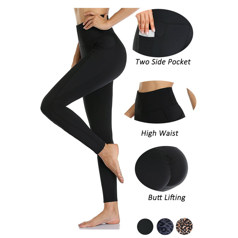 BeautyIn Leggings with Pockets for Women Yoga Pants High Waisted Workout  Capri