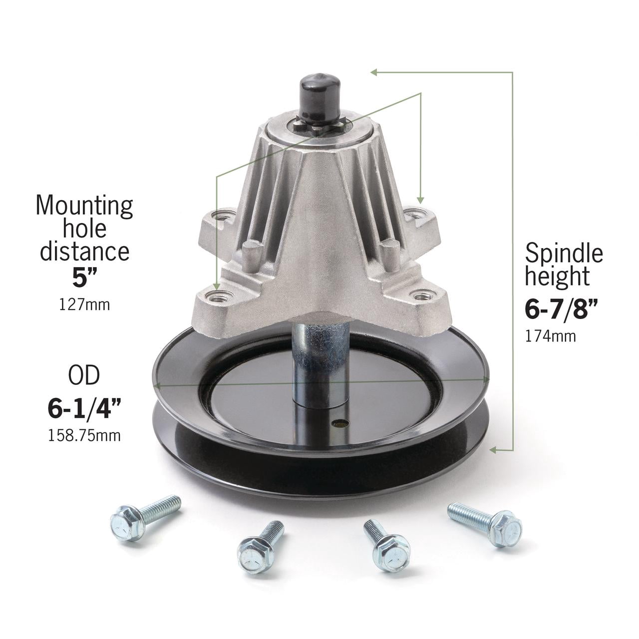Terre Products, 2-Pack Lawn Mower Spindle Assembly, Fits 30 inch and 42 inch Mini Riders, Compatible with Cub Cadet, MTD, Troy-Bilt, Replaces 618-04822, 618-04822A