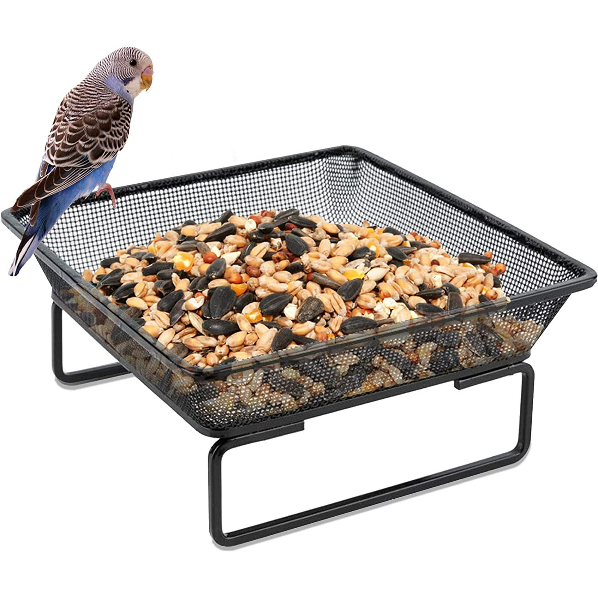 Ground Bird Feeder Tray for Feeding Birds High Raised Feed Birds Off The Ground Metal Mesh Platform Bird Feeders Outdoors Durable Compact Bird Feeder Dish Walmart