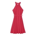 thumbnail image 5 of Women’s Halter Neck A-Line Midi Dress Sleeveless Tie Waist Casual Summer Vacation Dress, 5 of 7