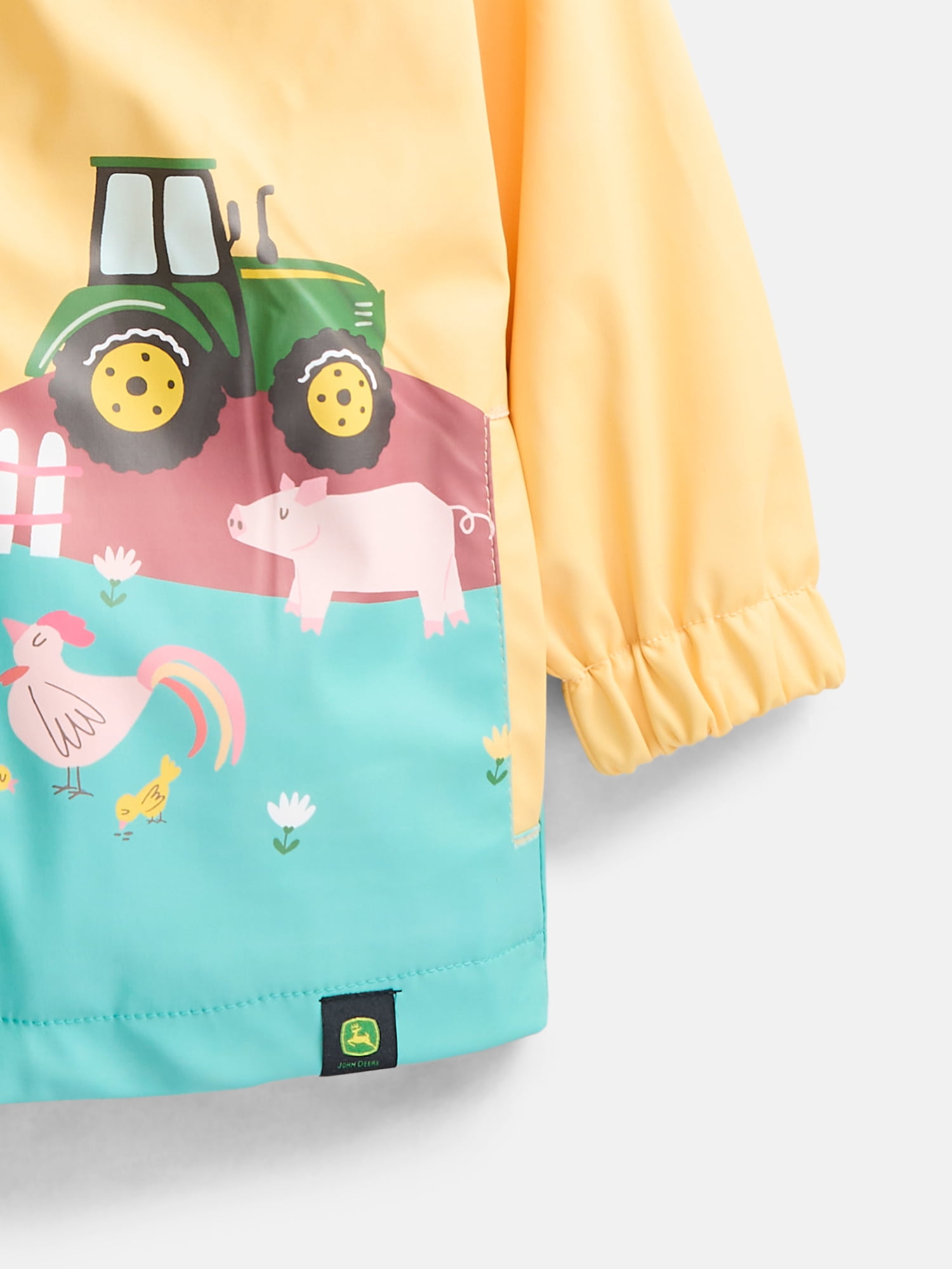 John Deere Toddler Girls Hooded Rain Jacket, Sizes 2T-5T