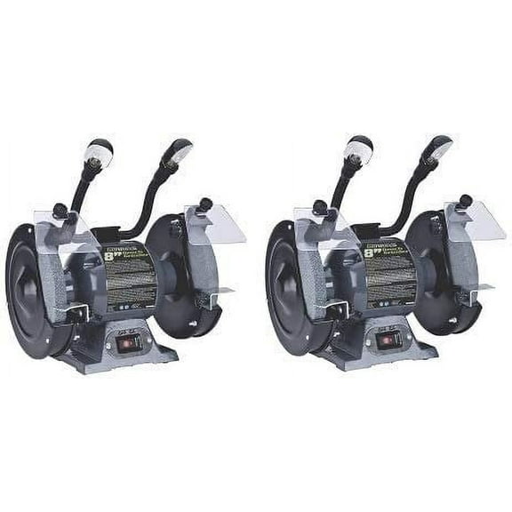 Genesis GBG800L Bench Grinder with Dual Light, 8" 2-Pack