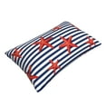 thumbnail image 3 of Balery Starfish Navy Blue Stripe Pillow Covers,Bed Pilowcases,Reversible Plush Throw Pillow Covers End Pillow Encasement,Pillow Case - 20"X30", 3 of 9