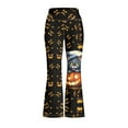 thumbnail image 4 of DISNIMO Halloween Pumpkin Cat Flare Leggings for Girls 11-12 Long Yoga Pants for Girls Kids Bell Bottoms Pants for Kids Flare Pants Girls Dance Pants Kids Yoga Pants Flare with Pockets, 4 of 7