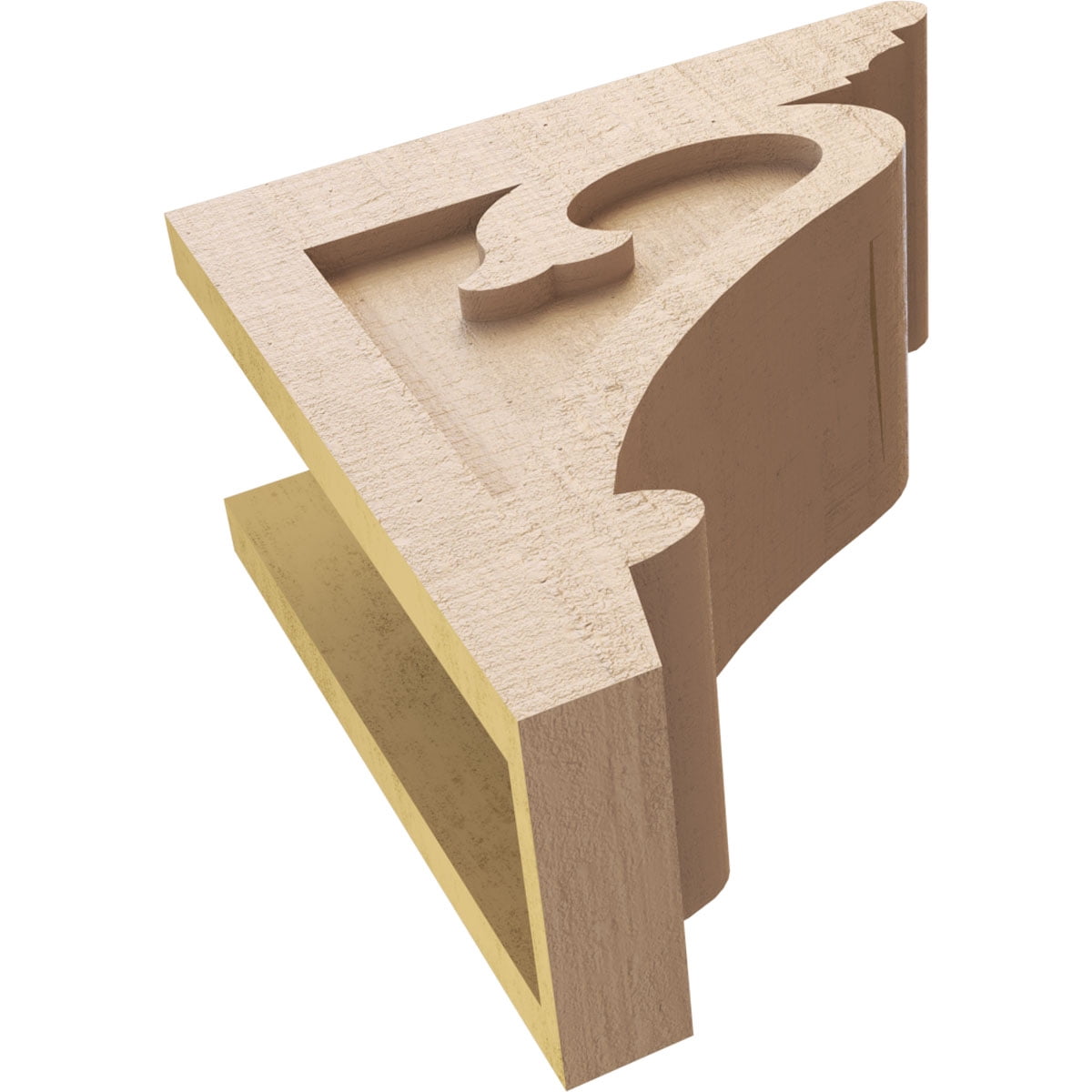 6"W x 12"D x 12"H Classic Mayflower Rough Cedar Woodgrain TimberThane Corbel, Primed Tan