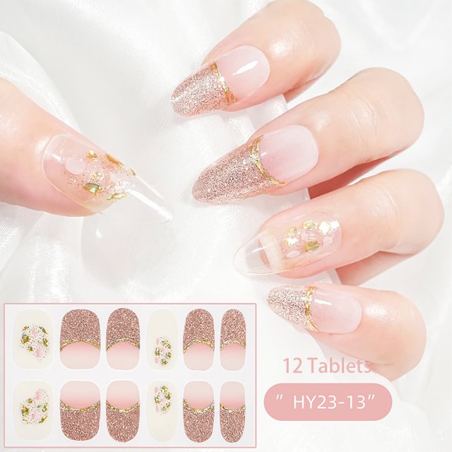 16 puntas de envolturas completas para uñas, pegatinas degradadas para uñas, deslizador autoadhesivo, pegatinas DIY para decoración de manicura
