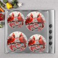 thumbnail image 2 of BaHomeck Electric Stove Burner Covers Set of 4,Round Metal Gas Stove Burner Covers 8 Inch and 10 Inch,Kitchen Decor,Red Cardinals Perched On Cherry Blossom Tree, 2 of 2