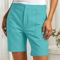thumbnail image 2 of Aihuaihua 2026 Bermuda Shorts for Women Straight Leg High Waisted Chino Shorts Summer Vacation Outfits with Pockets, 2 of 8