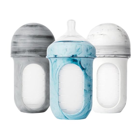 Nursh Bottle 3x8oz Silicone Baby Bottles - Tie Dye
