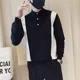 thumbnail image 5 of Suéteres de punto para hombre, ropa de hombre negra empalmada, jerseys con cuello, tendencia de negocios 2024, talla grande, holgados, diseñador de lujo, Sheap, 5 of 5