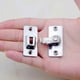 thumbnail image 3 of 90 Degree Angled Door Latch Safety Lock Sliding Door Hasp Stainless Steel With Screws For Home Rooms Garden Bathrooms - Silver 2pcs Shibaod, 3 of 4