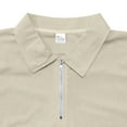 thumbnail image 4 of Afdoent Mens Polo Shirts Male Fashion Summer Corduroy Half Zip Lapel Short Sleeve Comfortable, 4 of 7