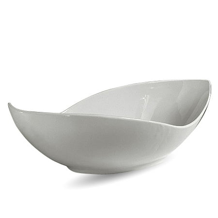 10 Strawberry Street Whittier 16" Canoe Serving Bowl, White