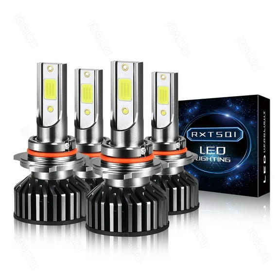 9005 9006 LED Headlight Bulbs Combo, High Low Beam Replacement, 6000LM 6000K Cool White, Pack of 4,f2