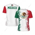 thumbnail image 2 of Exclusive design Mexico Flag Grain 3D Printed Men For Running Bike Soccer Tennis Fitness Sports tshirt Mesh Fans Short T-shirt, 2 of 11