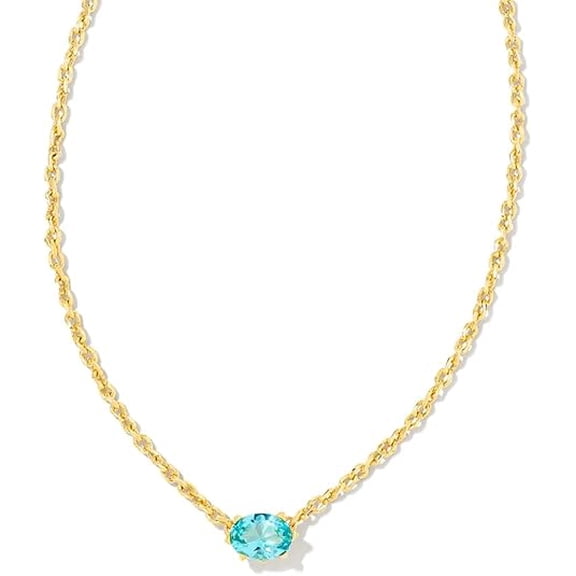 Kendra Scott Cailin Crystal Pendant Necklace - Gold Aqua Crystal