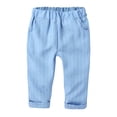 thumbnail image 5 of TSSOE Baby Boys Toddler Party Suit Long Sleeve Bowtie Lapel Dress Shirt Pant Vest Formal Outfit Set Blue 100, 5 of 7