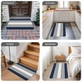 thumbnail image 6 of Navy Blue Grey Stripe Door Mat Indoor Outdoor, Modern Art Horizontal Striped Non Slip Welcome Mat with Rubber Backing, Absorbent Fabric Front Door Mats Entryway Rug for Home Patio Entrance 24"x36", 6 of 9