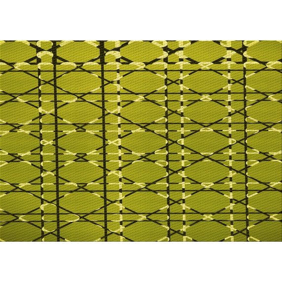 Ahgly Company Machine Washable Indoor Rectangle Transitional Olive Green Area Rugs, 6' x 9'