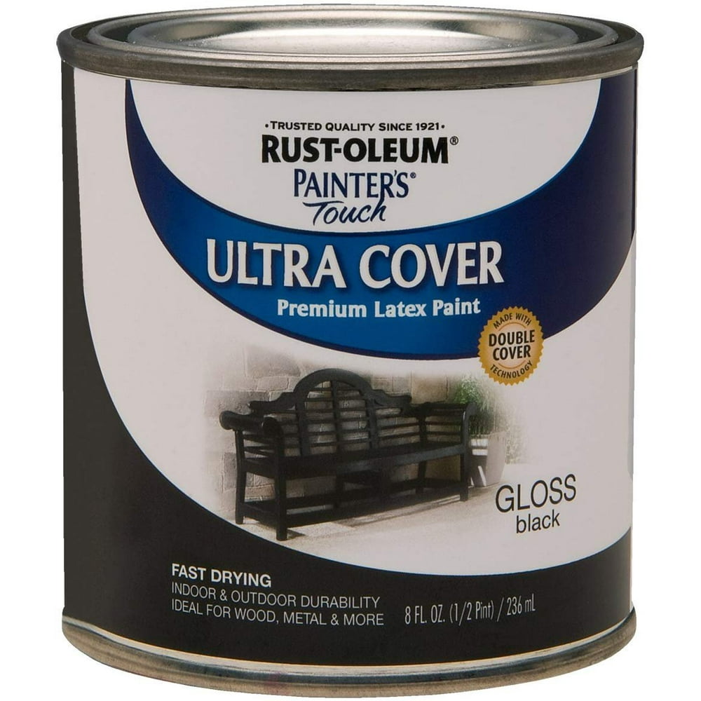 RustOleum 1979730 Painters Touch Latex, Half Pint, Gloss Black