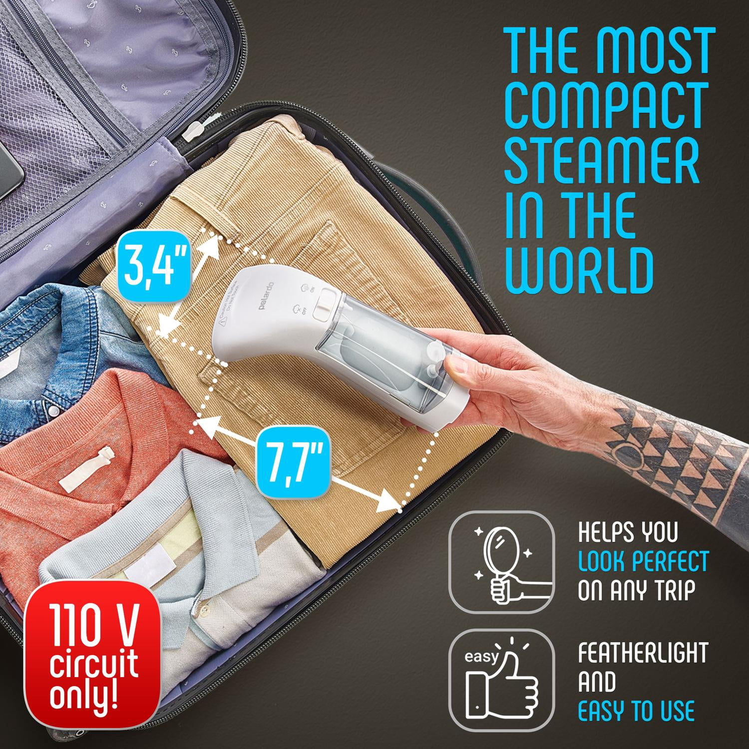 Steamer for Clothes, White Portable Garment Steamer, Handheld Clothes Steamer, Travel Steamer for Clothes, Portable Clothing Steamer Wrinkle Remover