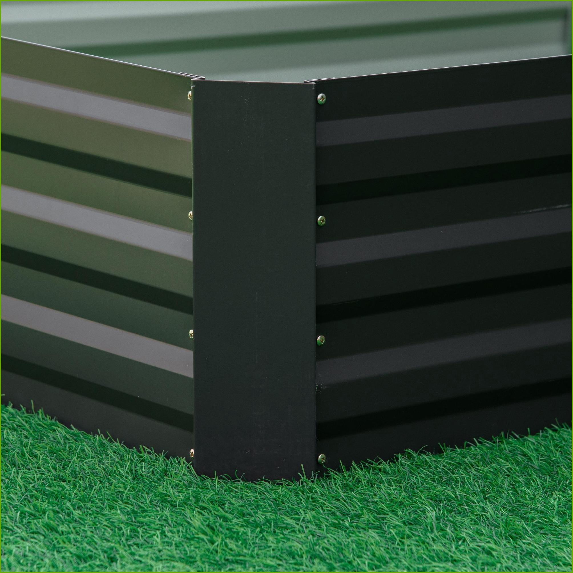 Raised Garden Bed | 7.9' x 3' Galvanized Planter Box for Backyard Patio Vegetables Flowers Herbs | slate gray | Steel