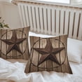 thumbnail image 5 of Vintage Texas Star Outdoor Pillow Covers Pack of 2 Brown Wood Grain Wire Waterproof Throw Pillow Covers Decorative Cushion Cases for Patio Garden Tent Balcony Couch 26x26 inch, 5 of 8