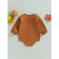 thumbnail image 5 of Baby Boys Girls Halloween Outfits Letter Pumpkin Oversized Bubble Romper Newborn Long Sleeve Sweater Fall Clothes, 5 of 8