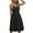 Black, variant on WREESH Womens Summer Mini Dress V Neck Button Spaghetti Strap Dress Sleeveless Swing Dress Solid Color Casual Dress Black