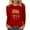 Red, variant on BangWanChi Long Sleeve Shirts for Women Women's Casual Fashion Full Year Birthday Printed Round Neck Long Sleeved Tops/shirt