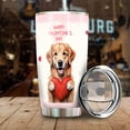 thumbnail image 3 of Happy Valentine's Day Golden Retriever Brings Love Heart 20oz Stainless Steel Tumbler Insulated Cup with Lid Goldens Dog Lover Gifts Idea - 02028, 3 of 5