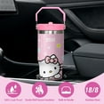 thumbnail image 5 of Kitty Tumbler for Adults Water Bottle 30 Oz Tumbler with Handle and Straw Kitty Cups for Kids Pink Coffee Mug Kitty Stuff Cat Insulated Cup Gifts for Girl Women, 5 of 6